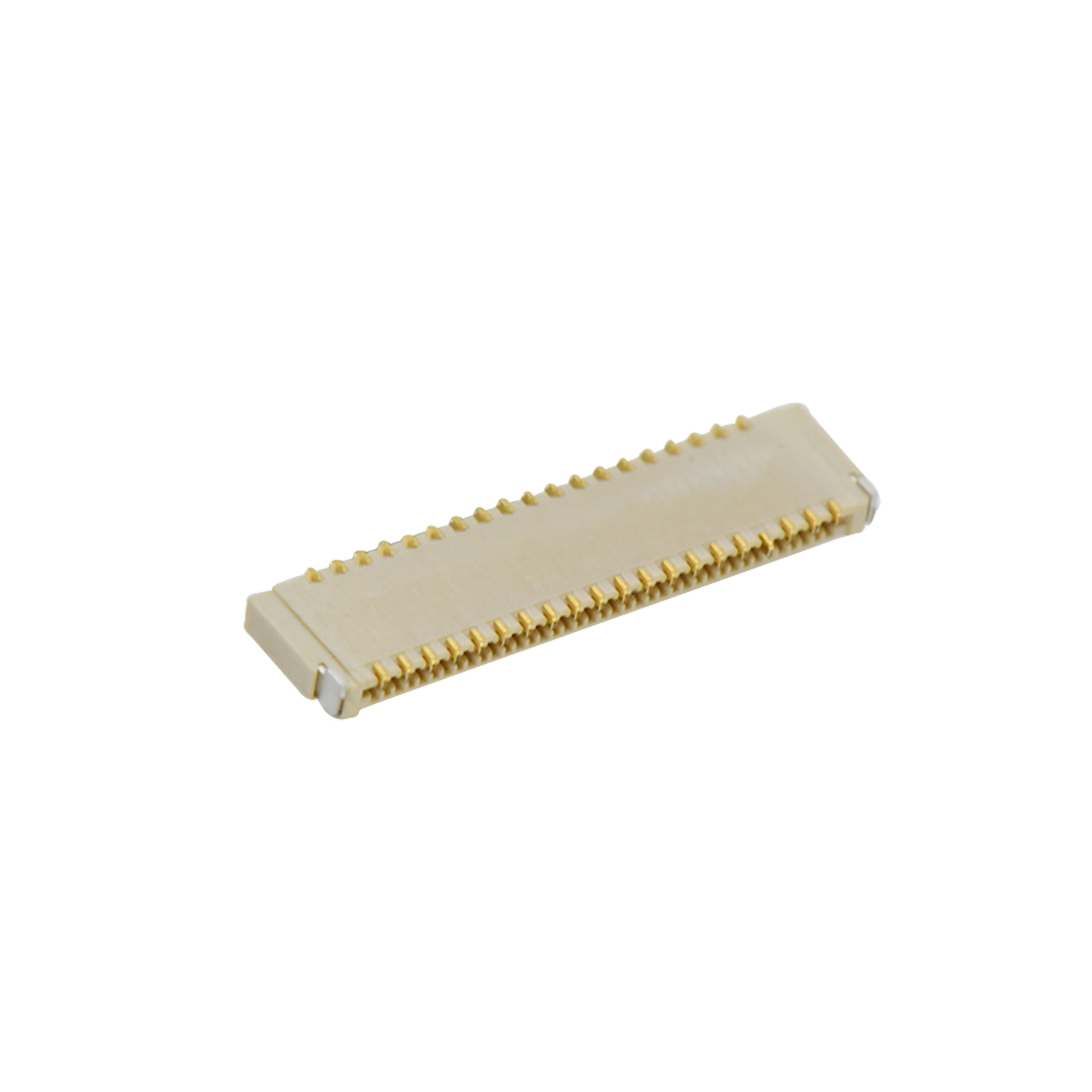 Pitch 0.30mm H0.9mm双排卧贴后掀盖双面接 FPC 39pin 本色 镀全金G/F